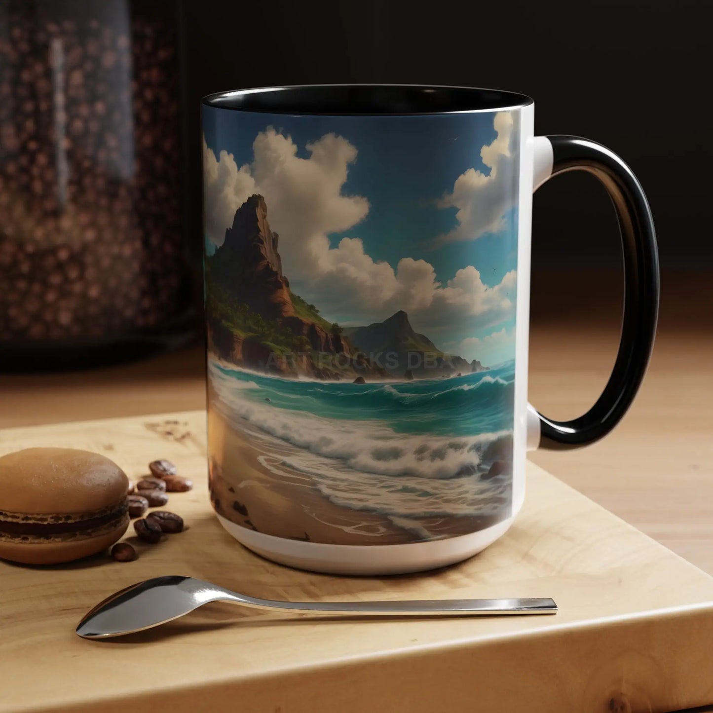 Tropical Beach Coffee Mug — Scenic Ocean View Accent Mug (11/15oz) - Mug