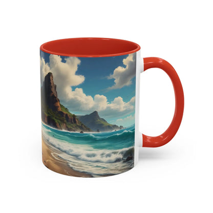 Tropical Beach Coffee Mug — Scenic Ocean View Accent Mug (11/15oz) - Mug