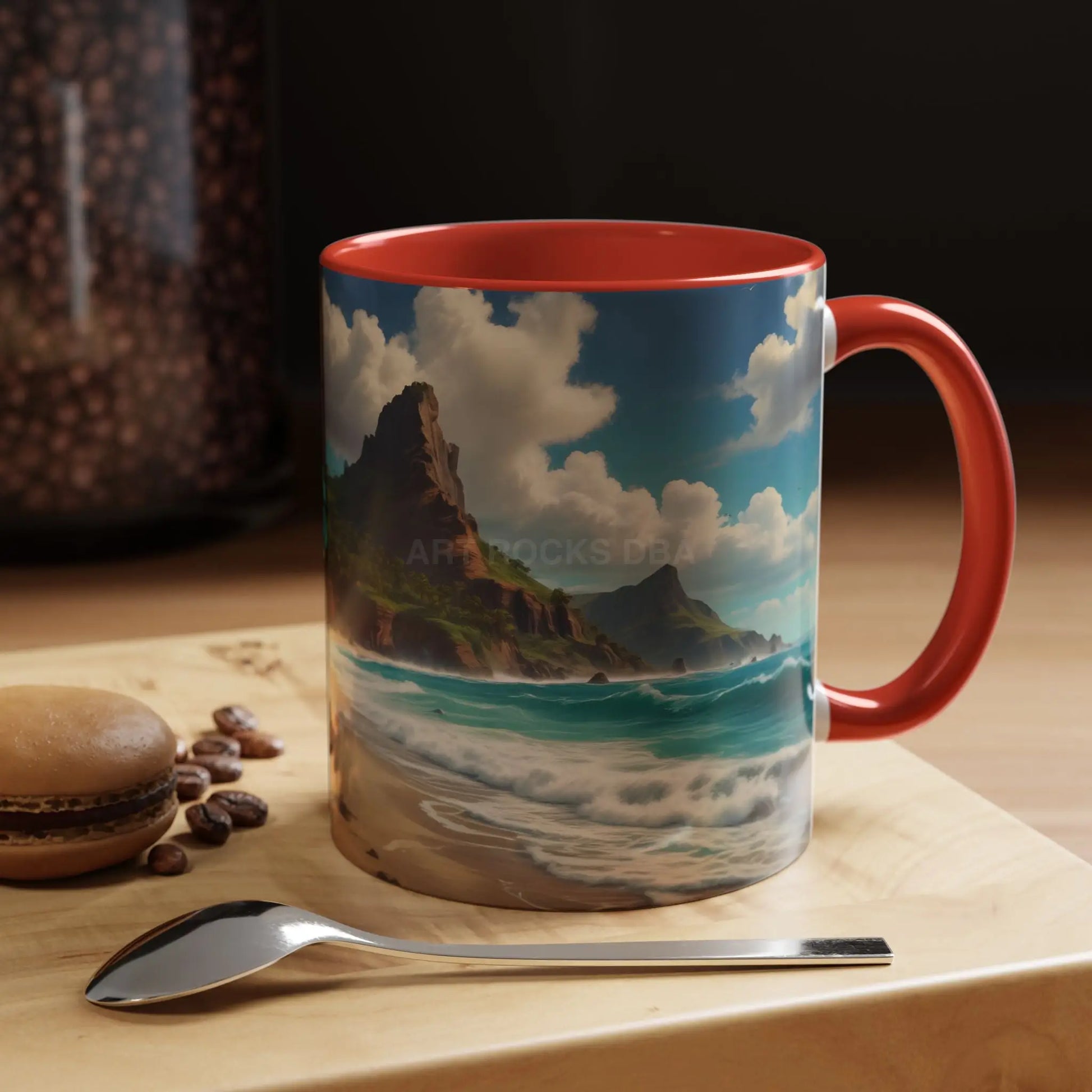 Tropical Beach Coffee Mug — Scenic Ocean View Accent Mug (11/15oz) - Mug