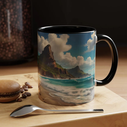 Tropical Beach Coffee Mug — Scenic Ocean View Accent Mug (11/15oz) - Mug