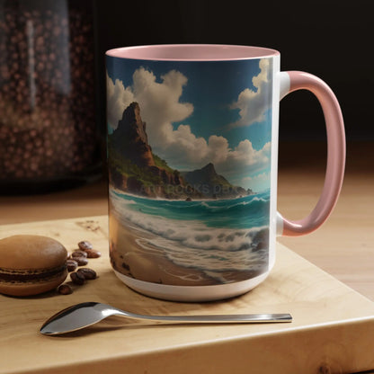 Tropical Beach Coffee Mug — Scenic Ocean View Accent Mug (11/15oz) - Mug