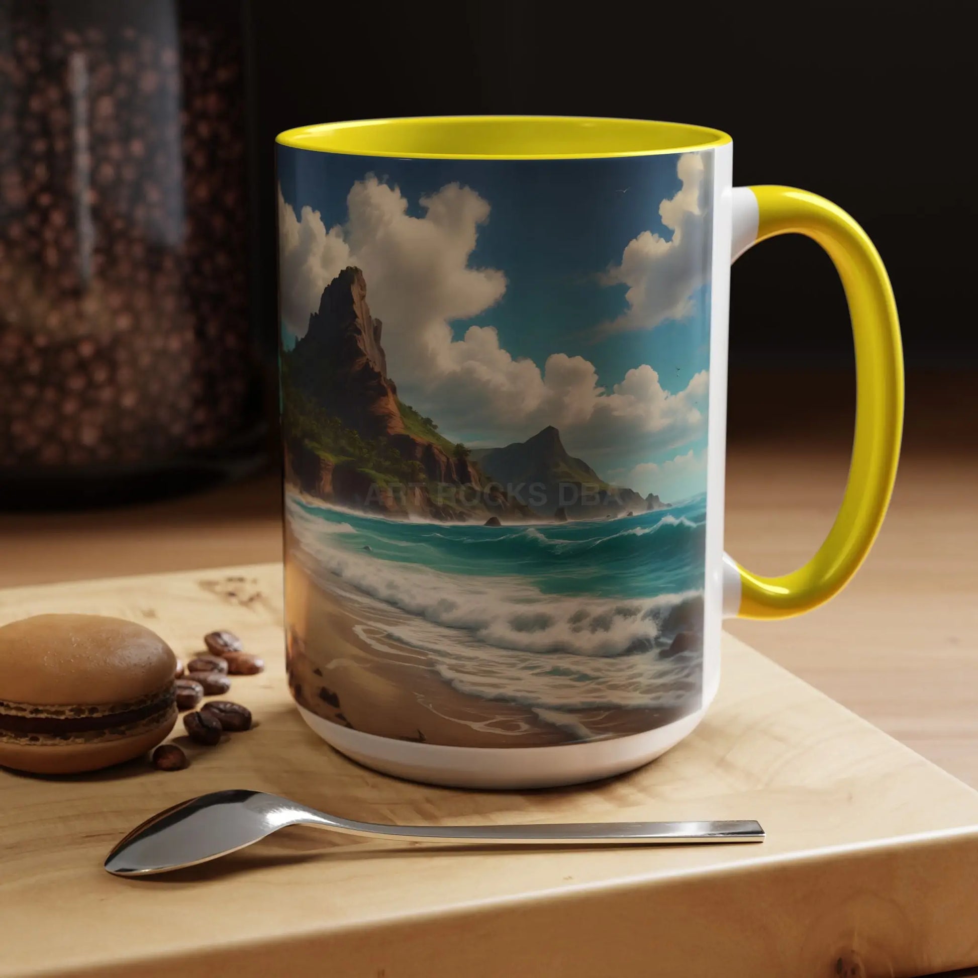 Tropical Beach Coffee Mug — Scenic Ocean View Accent Mug (11/15oz) - Mug
