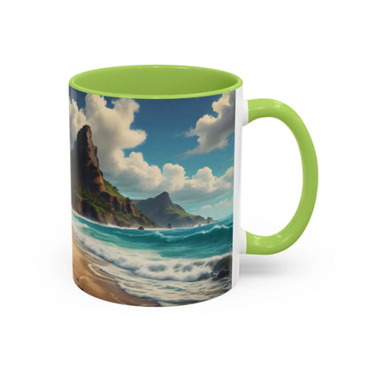 Tropical Beach Coffee Mug — Scenic Ocean View Accent Mug (11/15oz) - Mug