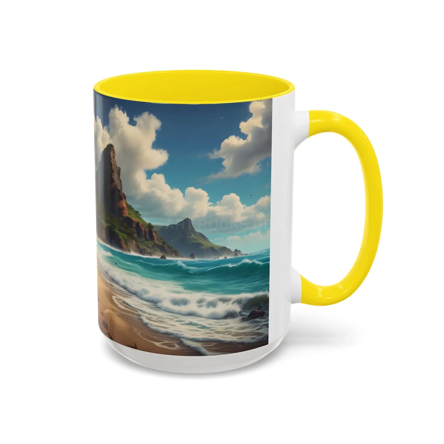 Tropical Beach Coffee Mug — Scenic Ocean View Accent Mug (11/15oz) - Mug