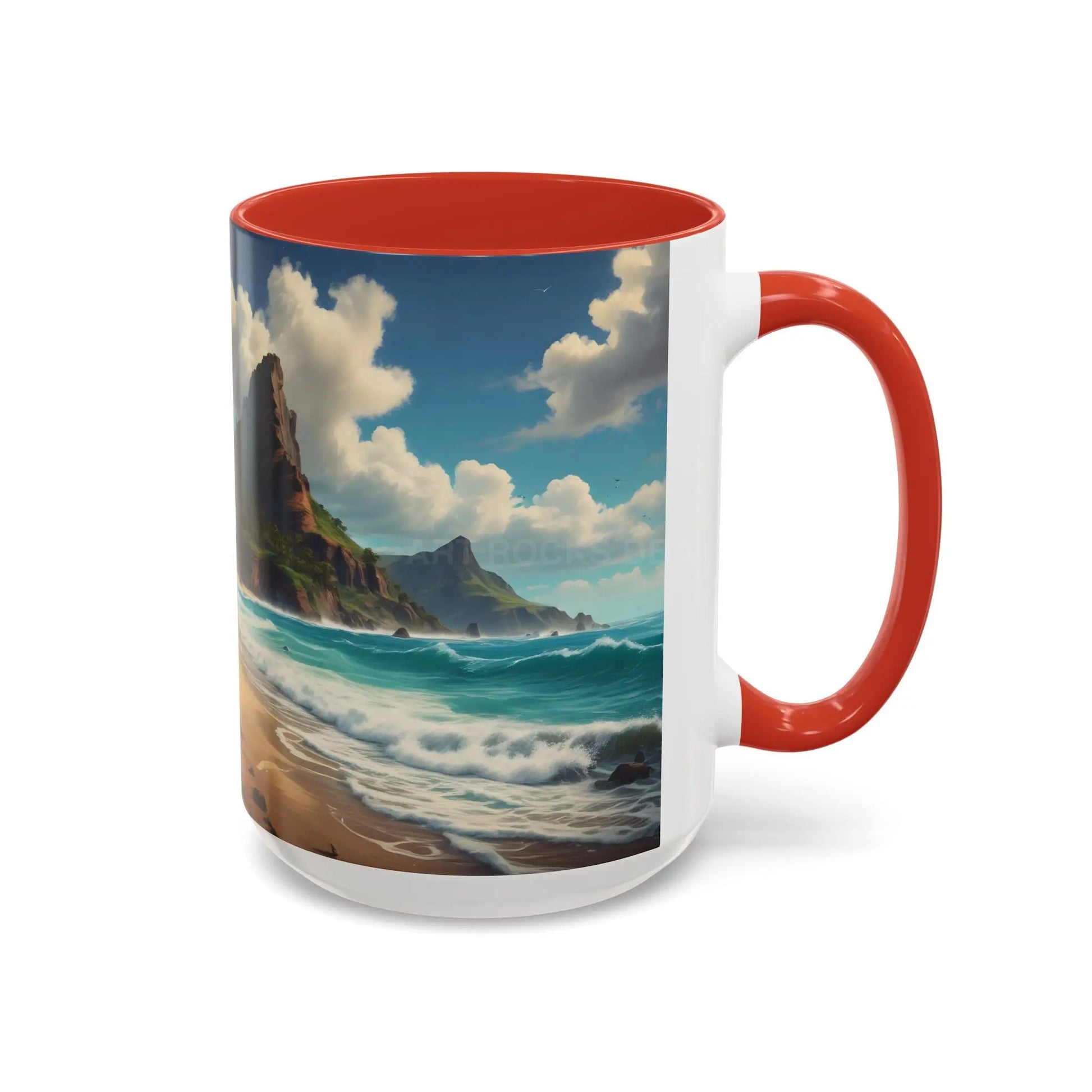 Tropical Beach Coffee Mug — Scenic Ocean View Accent Mug (11/15oz) - Mug