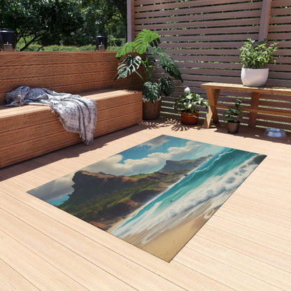 Tropical Beach Outdoor Rug Ideal for Patios Decks and Camping Perfect for Summer Gatherings Relaxing Vibes Beach Decor