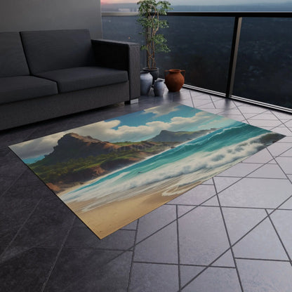 Tropical Beach Outdoor Rug Ideal for Patios Decks and Camping Perfect for Summer Gatherings Relaxing Vibes Beach Decor