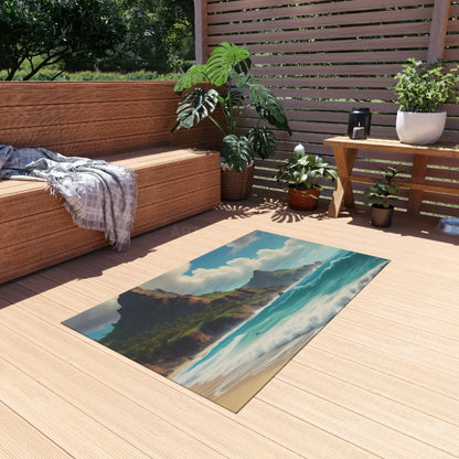Tropical Beach Outdoor Rug Ideal for Patios Decks and Camping Perfect for Summer Gatherings Relaxing Vibes Beach Decor