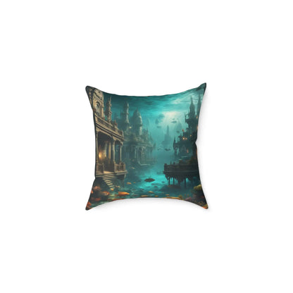 Underwater Fantasy Pillow Decorative Home Cushion Ocean-Themed Gift Living Room Decor Nautical Bedroom Accessory - 16’’