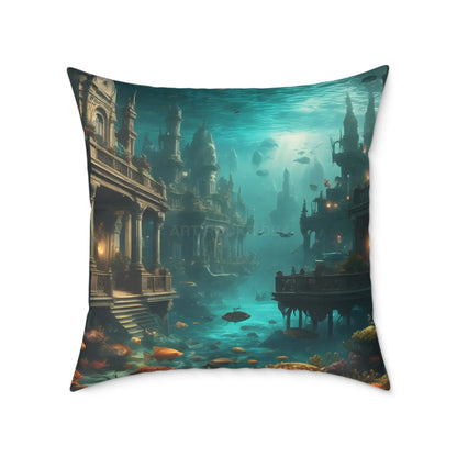 Underwater Fantasy Pillow Decorative Home Cushion Ocean-Themed Gift Living Room Decor Nautical Bedroom Accessory - 26’’