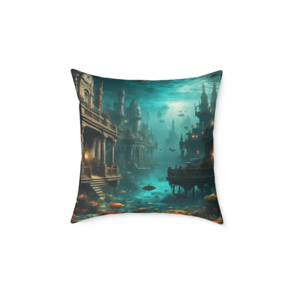 Underwater Fantasy Pillow Decorative Home Cushion Ocean-Themed Gift Living Room Decor Nautical Bedroom Accessory - 20’’
