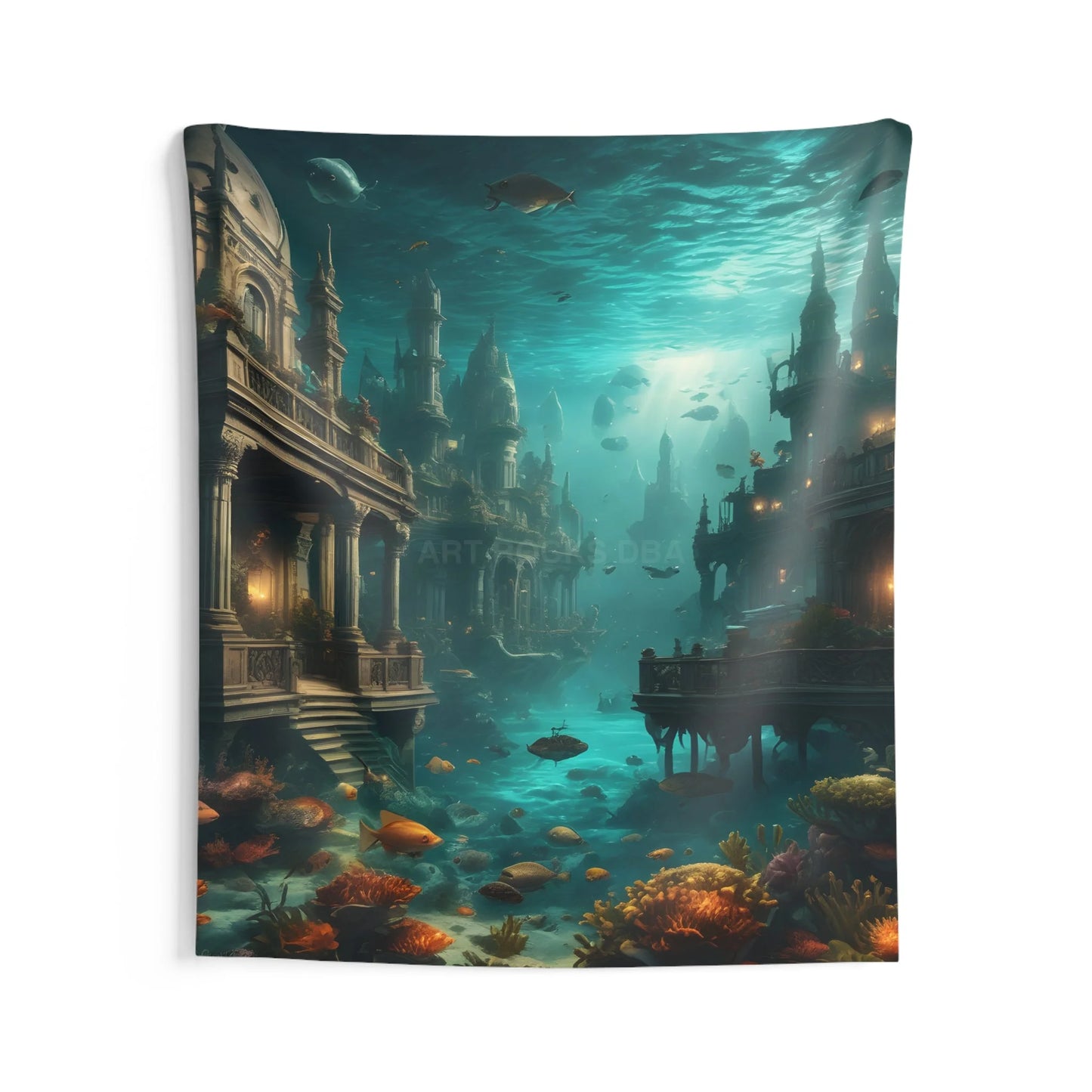 Underwater Fantasy Wall Tapestry Boho Home Decor Ocean-Themed Art Living Room Accent Unique Gift for Marine Life Lovers