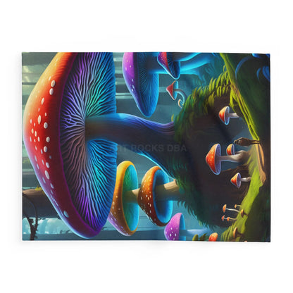 Vibrant Mushroom Arctic Fleece Blanket - Cozy Colorful Psychedelic Decor for Home Gifts for Nature Lovers Festival Cozy