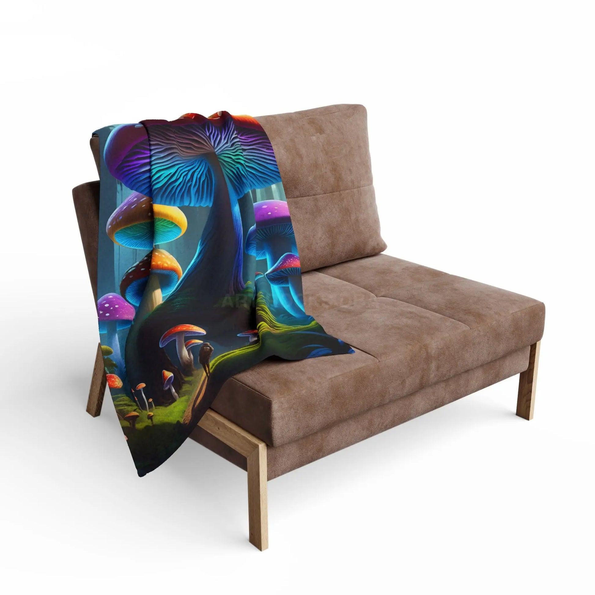 Vibrant Mushroom Arctic Fleece Blanket - Cozy Colorful Psychedelic Decor for Home Gifts for Nature Lovers Festival Cozy