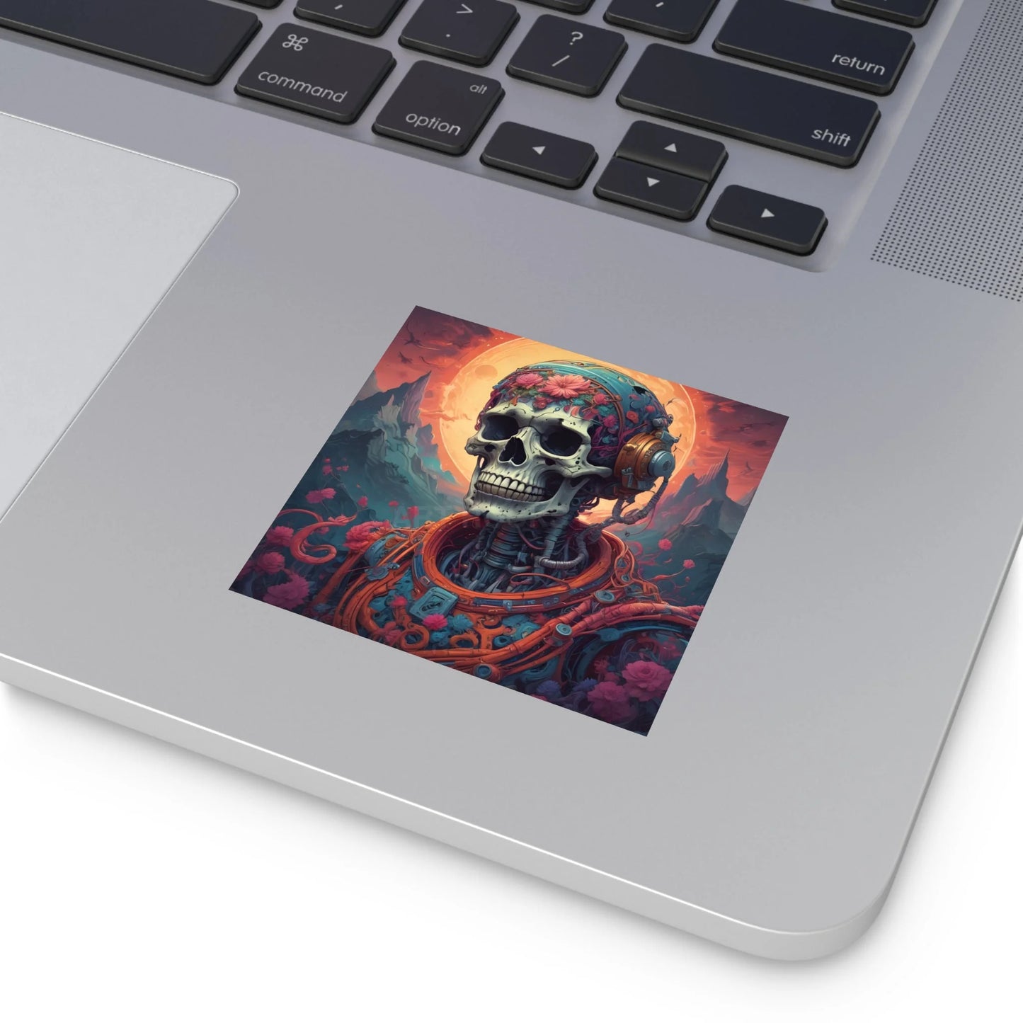 Vibrant Skull Art Stickers Intriguing Decor for Halloween Gift for Artists Sci-Fi Enthusiasts Interior Decor Unique