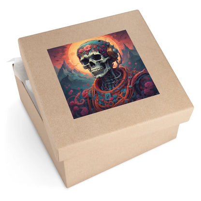 Vibrant Skull Art Stickers Intriguing Decor for Halloween Gift for Artists Sci-Fi Enthusiasts Interior Decor Unique