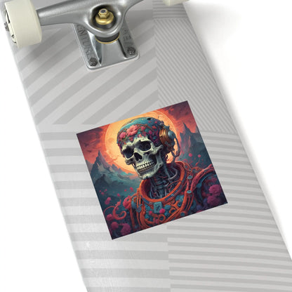 Vibrant Skull Art Stickers Intriguing Decor for Halloween Gift for Artists Sci-Fi Enthusiasts Interior Decor Unique