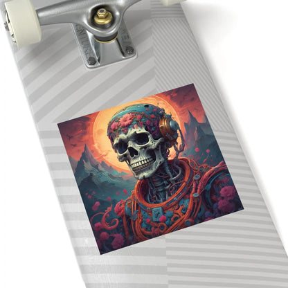 Vibrant Skull Art Stickers Intriguing Decor for Halloween Gift for Artists Sci-Fi Enthusiasts Interior Decor Unique