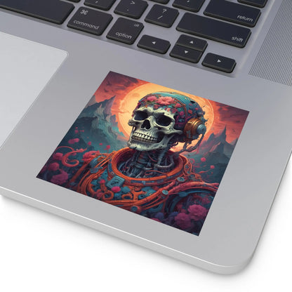 Vibrant Skull Art Stickers Intriguing Decor for Halloween Gift for Artists Sci-Fi Enthusiasts Interior Decor Unique