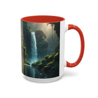 Waterfall Accent Coffee Mug – Scenic Nature Art Mug (11/15oz) - Mug