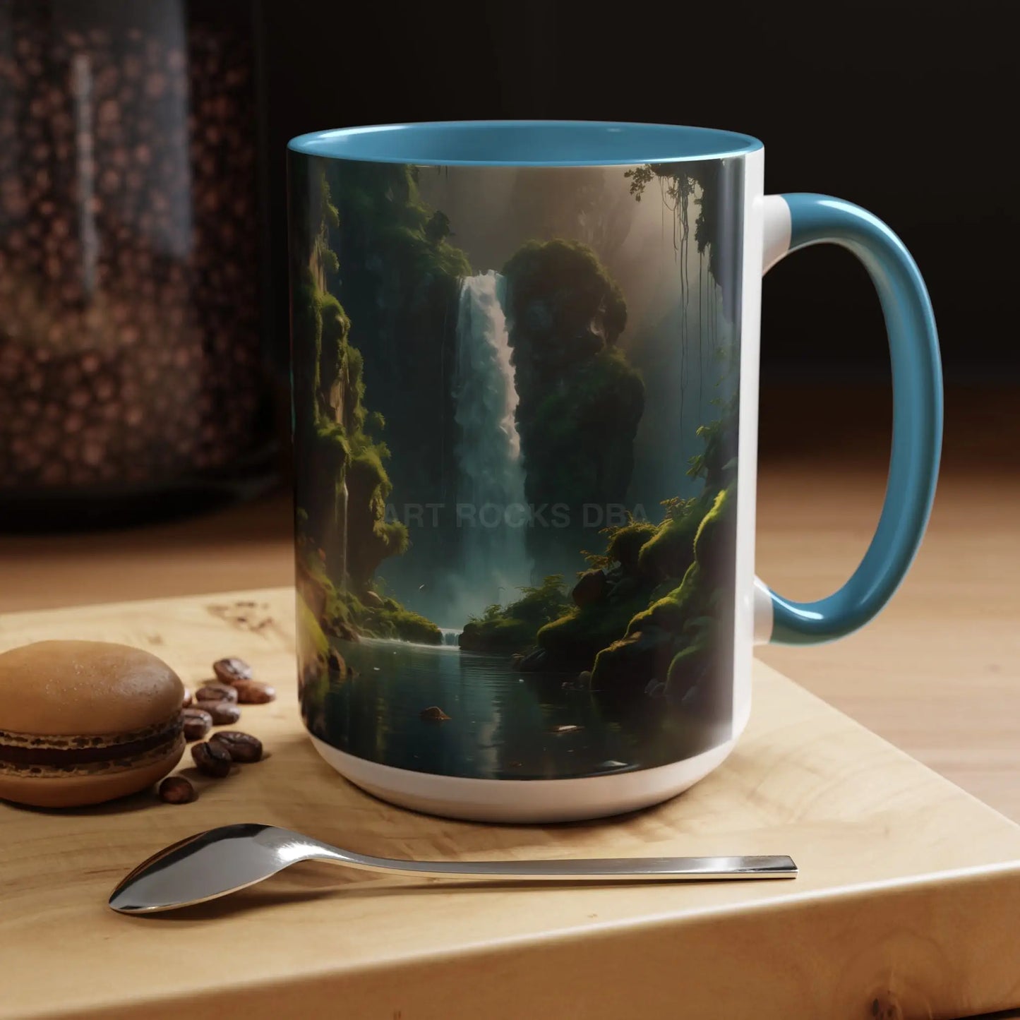 Waterfall Accent Coffee Mug – Scenic Nature Art Mug (11/15oz) - Mug