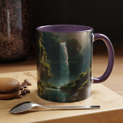 Waterfall Accent Coffee Mug – Scenic Nature Art Mug (11/15oz) - Mug