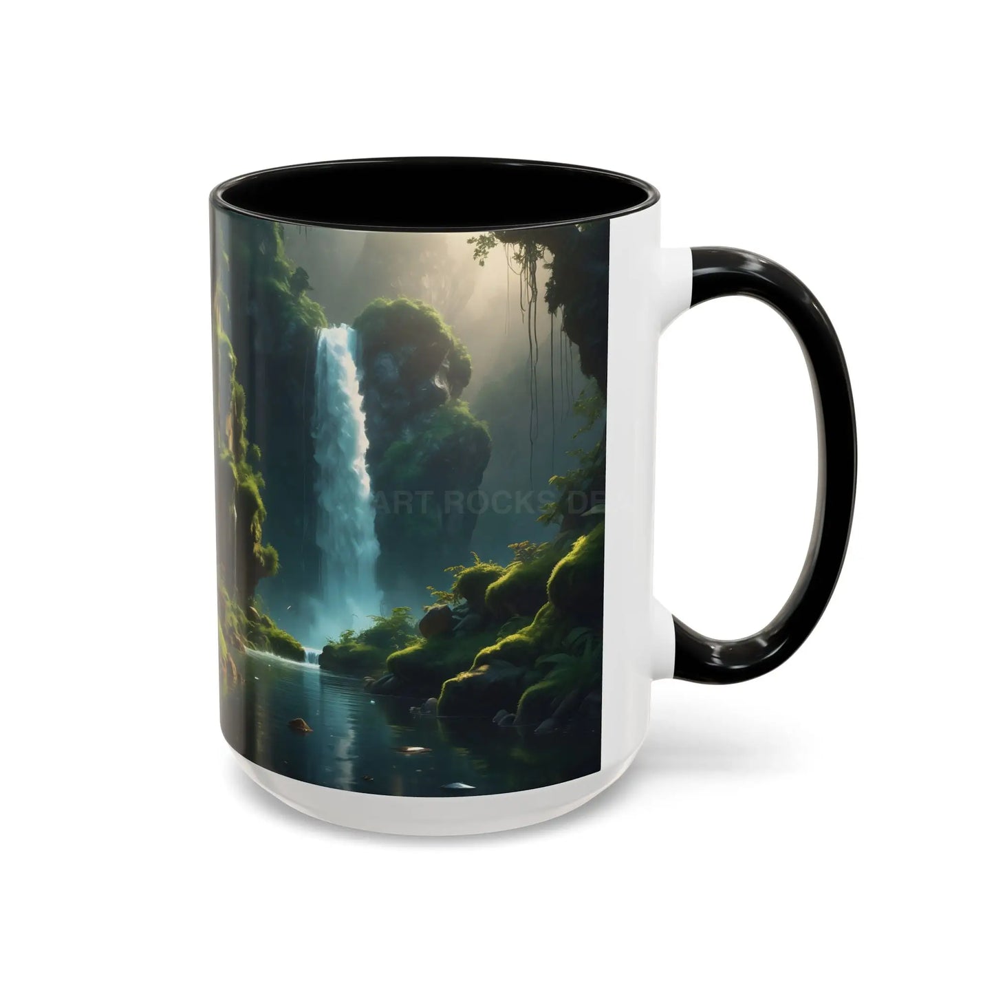 Waterfall Accent Coffee Mug – Scenic Nature Art Mug (11/15oz) - Mug