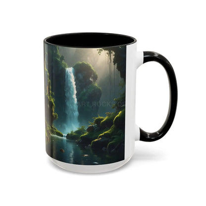 Waterfall Accent Coffee Mug – Scenic Nature Art Mug (11/15oz) - Mug