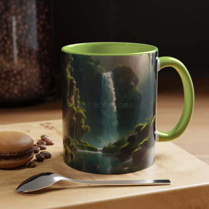 Waterfall Accent Coffee Mug – Scenic Nature Art Mug (11/15oz) - Mug