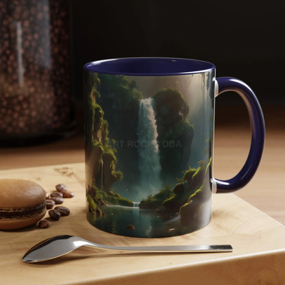 Waterfall Accent Coffee Mug – Scenic Nature Art Mug (11/15oz) - Mug