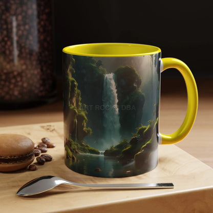 Waterfall Accent Coffee Mug – Scenic Nature Art Mug (11/15oz) - Mug