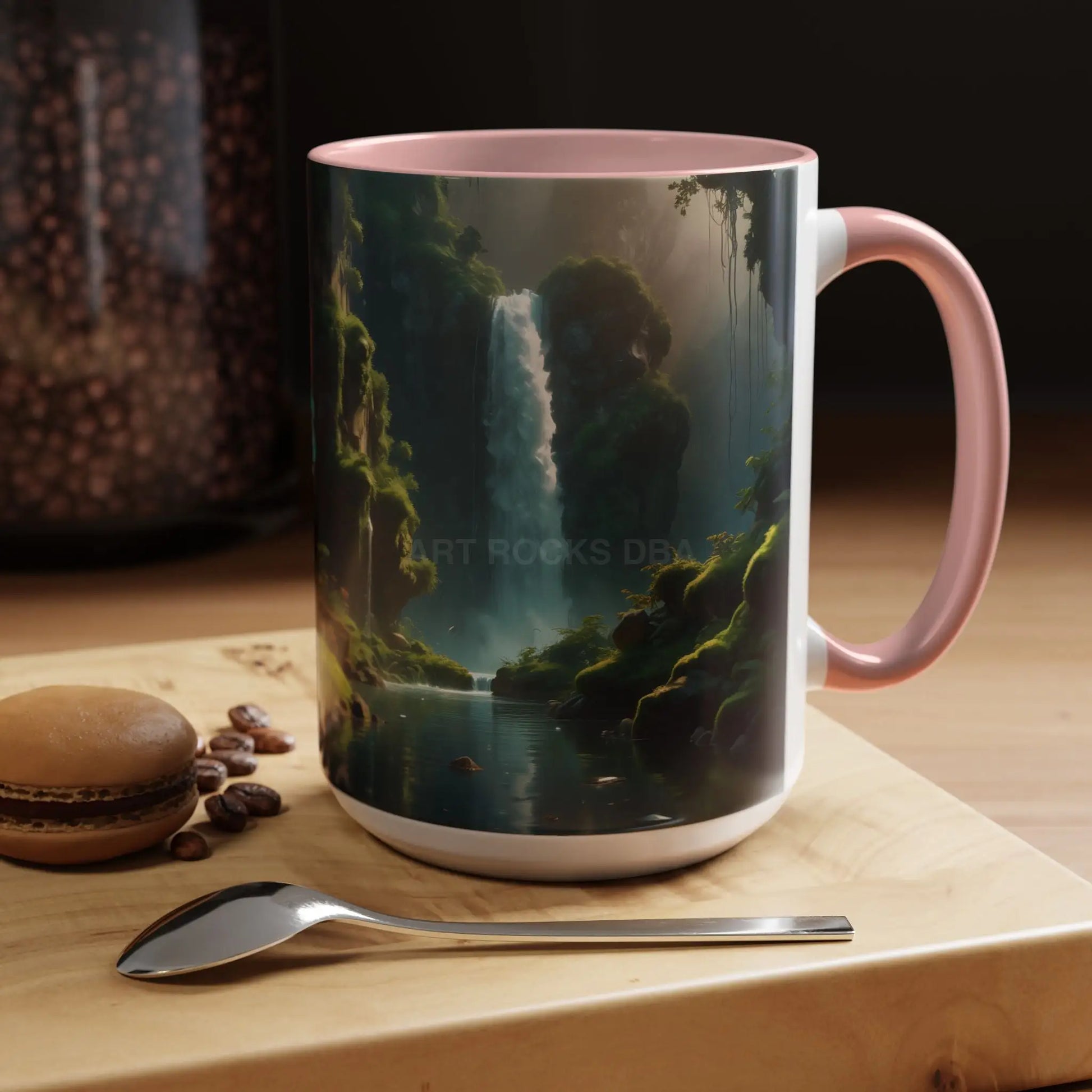 Waterfall Accent Coffee Mug – Scenic Nature Art Mug (11/15oz) - Mug