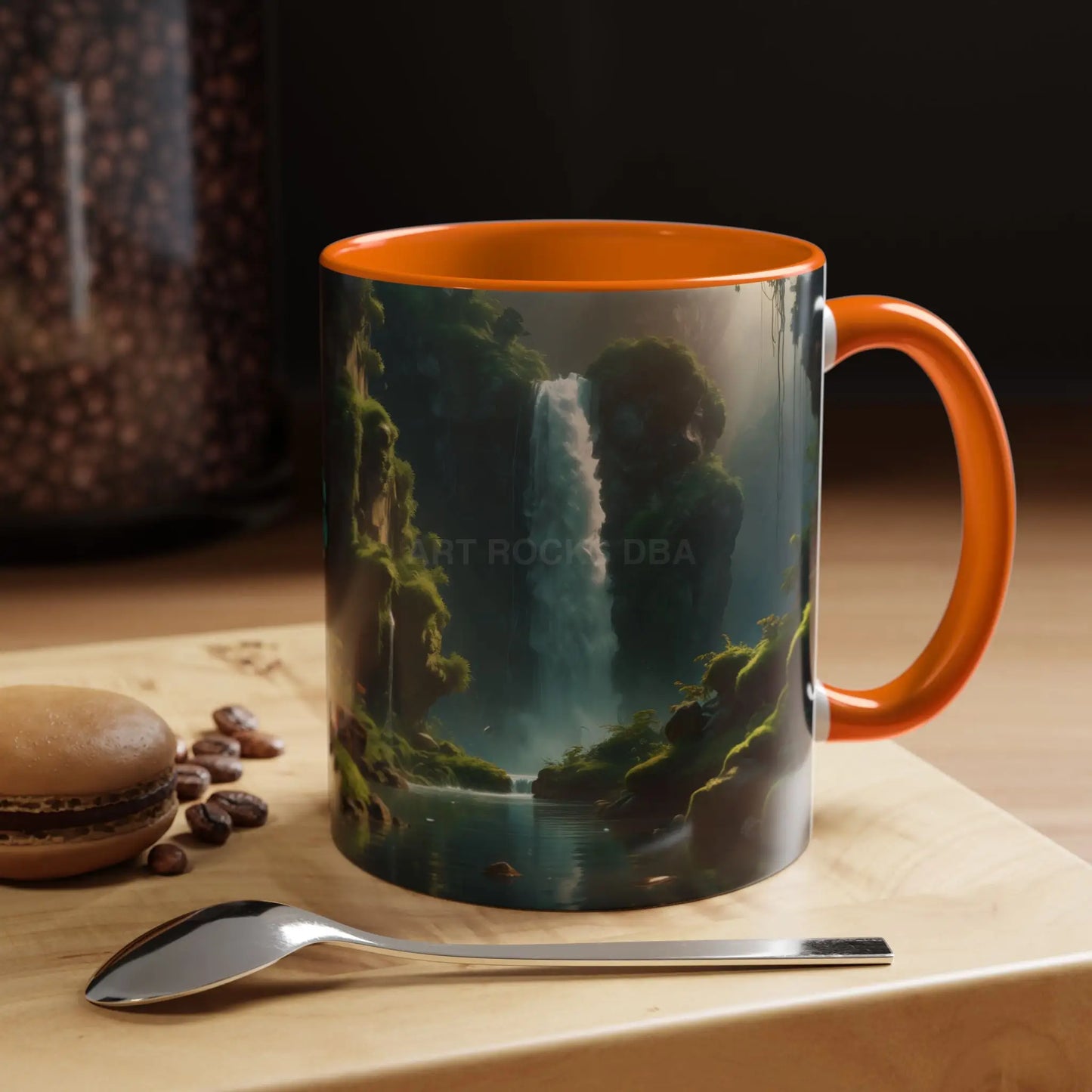 Waterfall Accent Coffee Mug – Scenic Nature Art Mug (11/15oz) - Mug