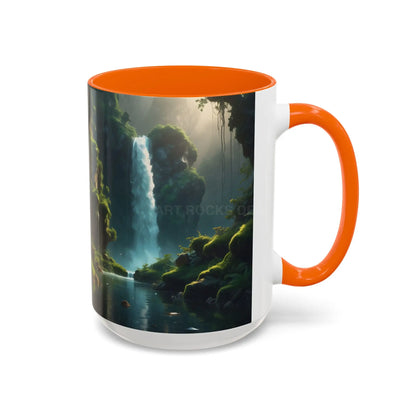 Waterfall Accent Coffee Mug – Scenic Nature Art Mug (11/15oz) - Mug