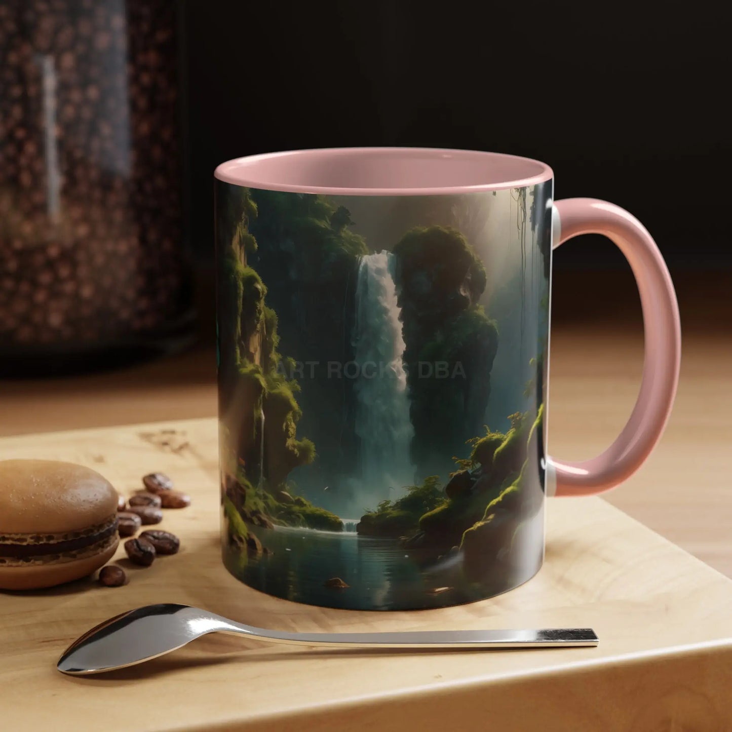Waterfall Accent Coffee Mug – Scenic Nature Art Mug (11/15oz) - Mug