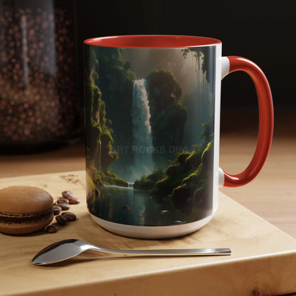 Waterfall Accent Coffee Mug – Scenic Nature Art Mug (11/15oz) - Mug