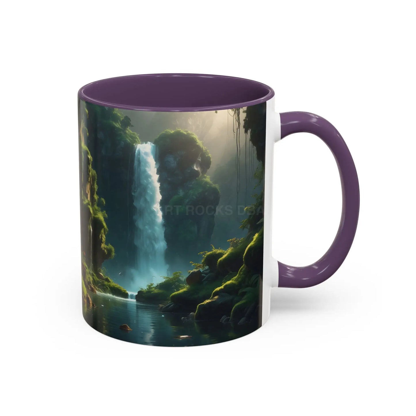 Waterfall Accent Coffee Mug – Scenic Nature Art Mug (11/15oz) - Mug