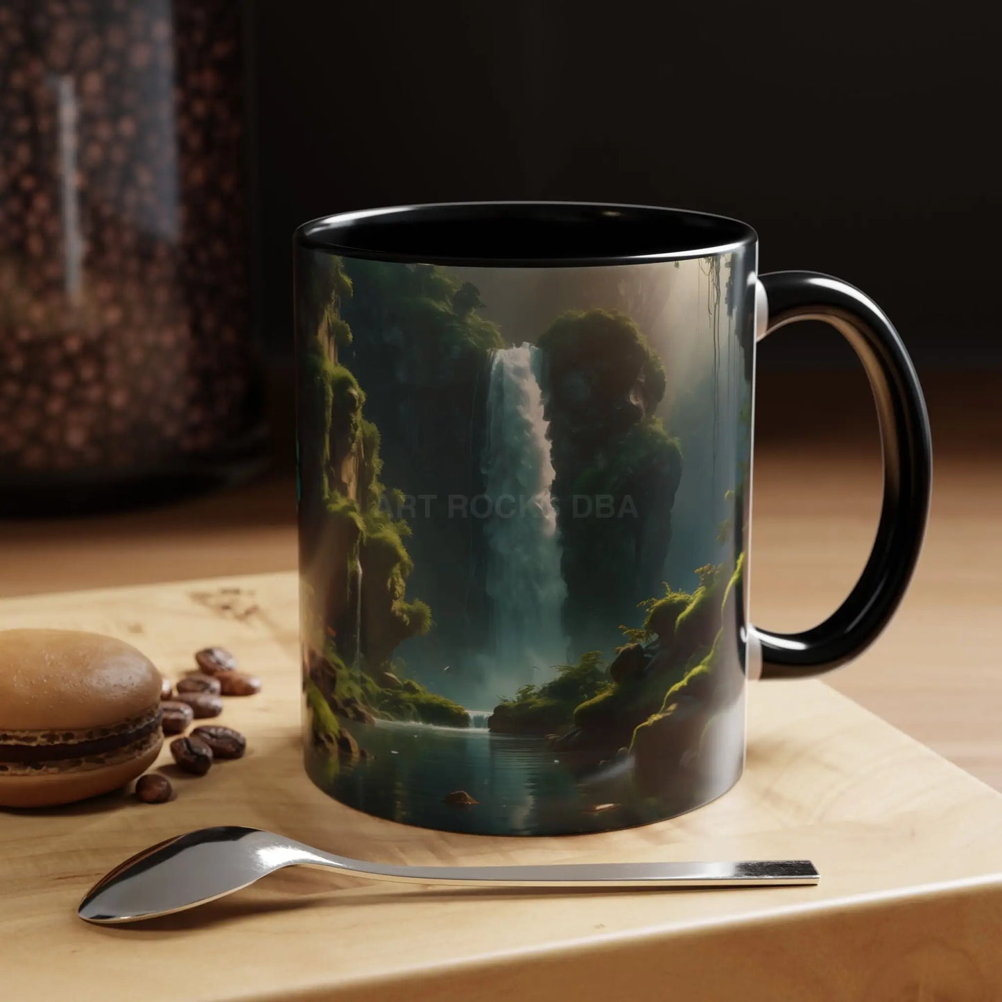 Waterfall Accent Coffee Mug – Scenic Nature Art Mug (11/15oz) - Mug