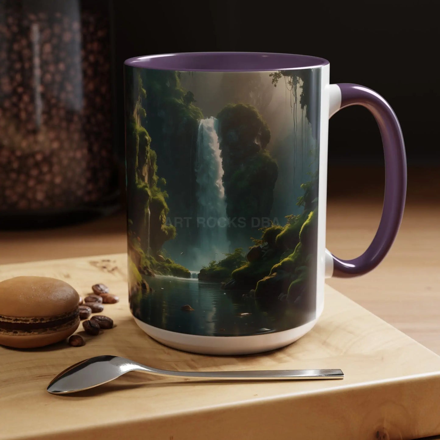 Waterfall Accent Coffee Mug – Scenic Nature Art Mug (11/15oz) - Mug