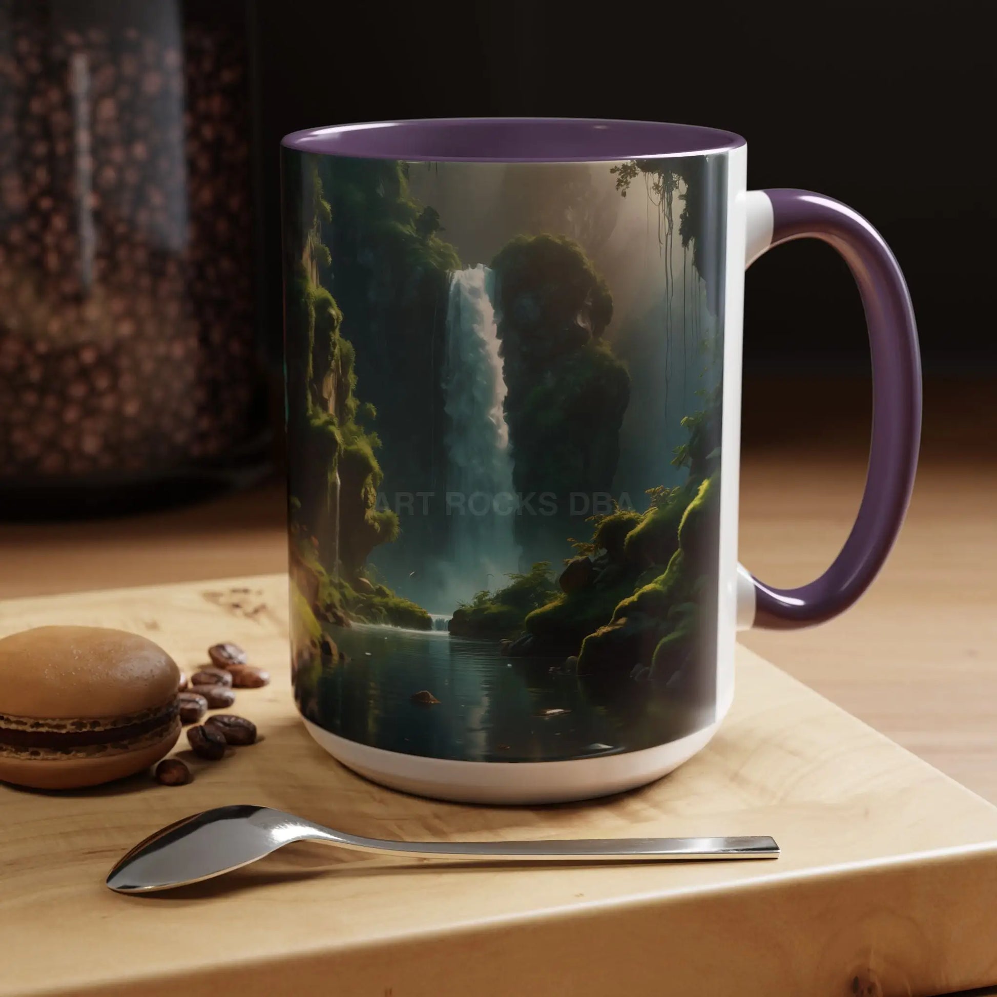 Waterfall Accent Coffee Mug – Scenic Nature Art Mug (11/15oz) - Mug