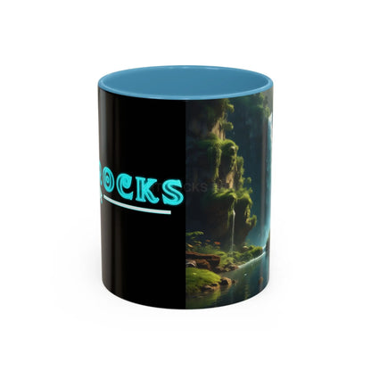 Waterfall Accent Coffee Mug – Scenic Nature Art Mug (11/15oz) - Mug