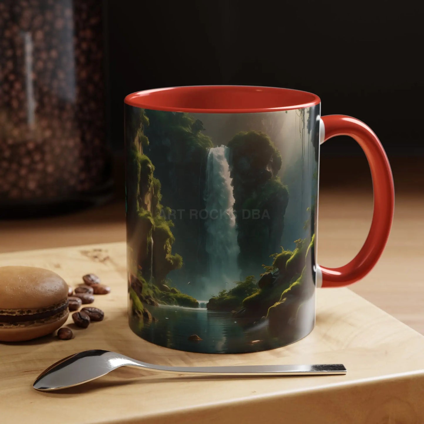 Waterfall Accent Coffee Mug – Scenic Nature Art Mug (11/15oz) - Mug