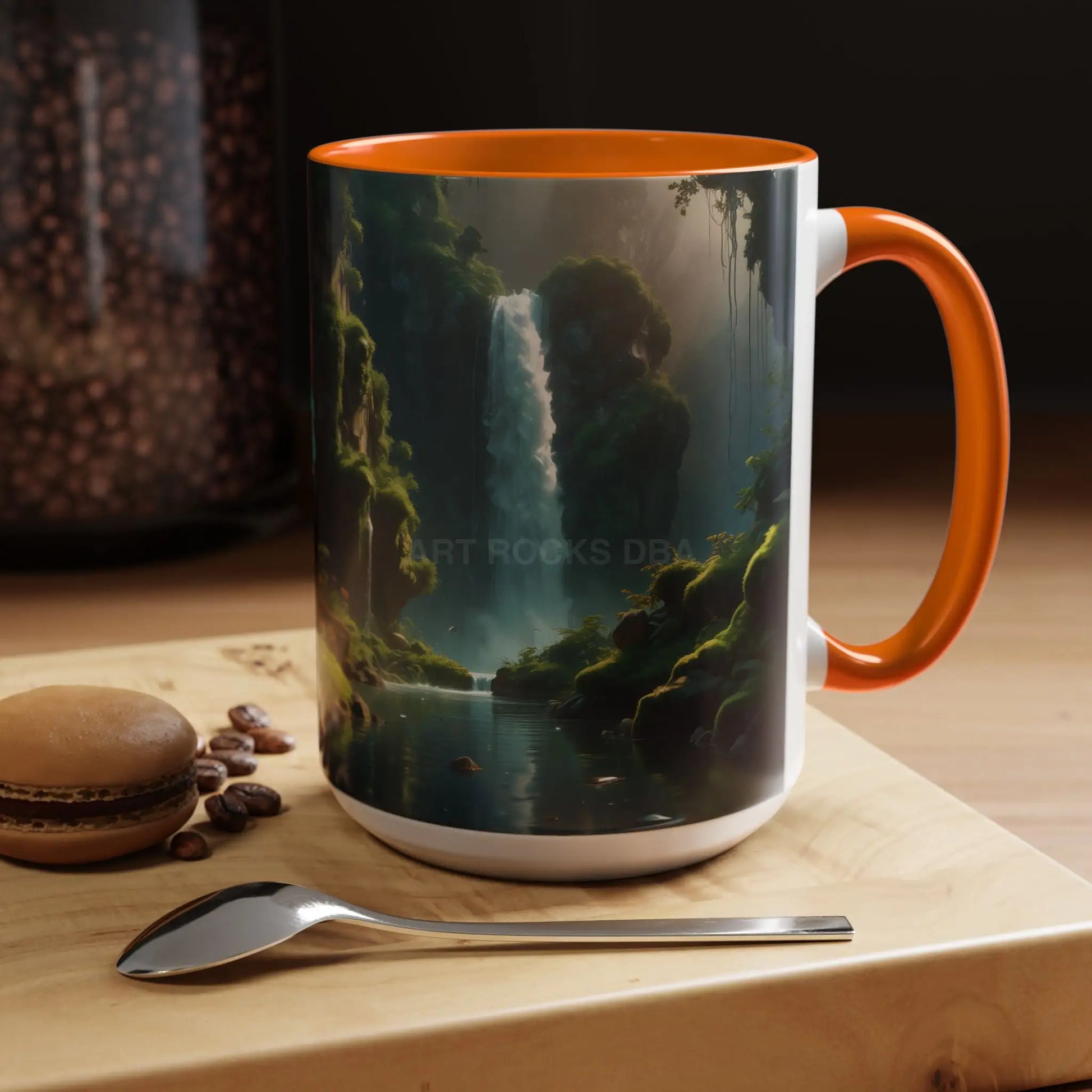 Waterfall Accent Coffee Mug – Scenic Nature Art Mug (11/15oz) - Mug