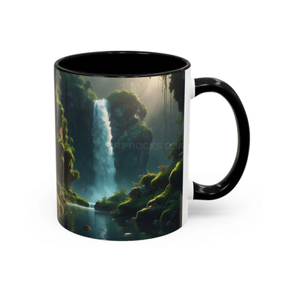 Waterfall Accent Coffee Mug – Scenic Nature Art Mug (11/15oz) - Mug