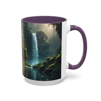 Waterfall Accent Coffee Mug – Scenic Nature Art Mug (11/15oz) - Mug