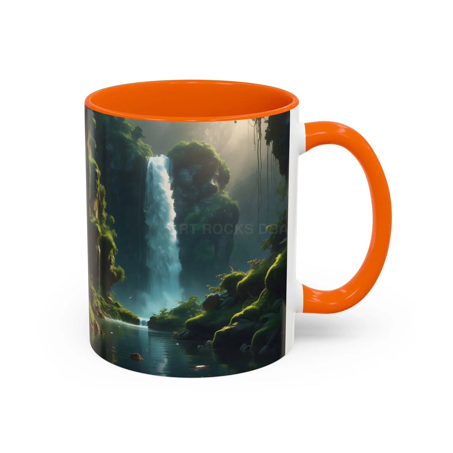 Waterfall Accent Coffee Mug – Scenic Nature Art Mug (11/15oz) - Mug