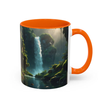 Waterfall Accent Coffee Mug – Scenic Nature Art Mug (11/15oz) - Mug