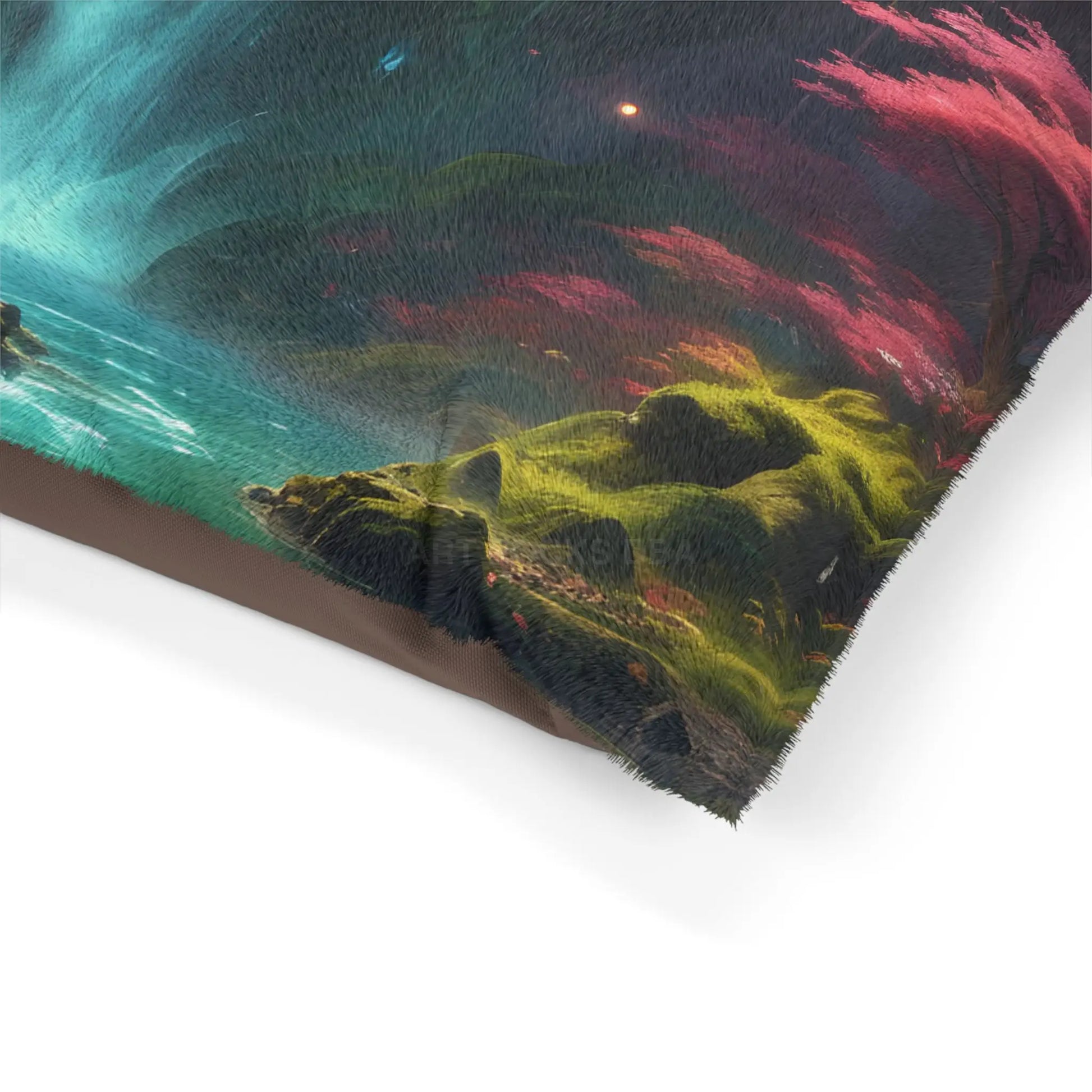 Waterfall Fantasy Pet Bed — Mystical Forest Scenic Dog & Cat Pillow - Pets
