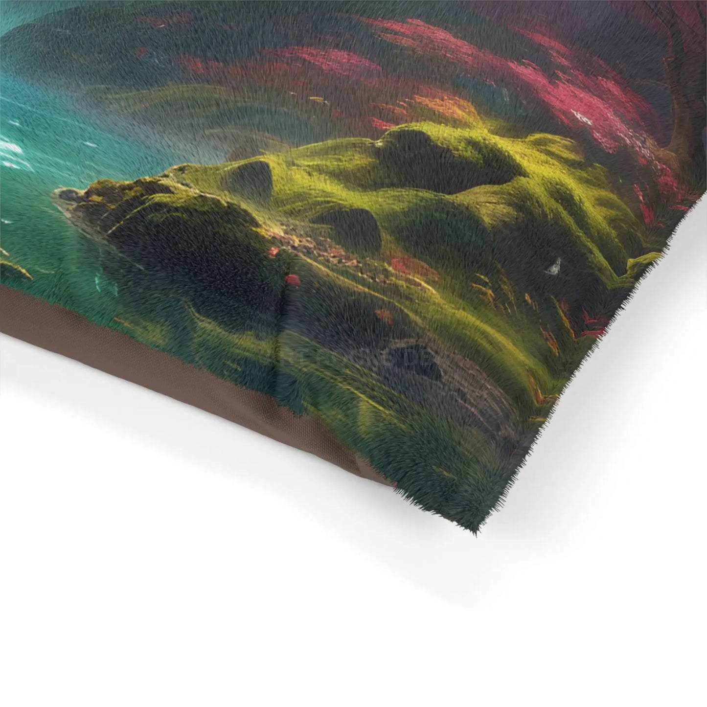 Waterfall Fantasy Pet Bed — Mystical Forest Scenic Dog & Cat Pillow - Pets