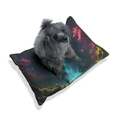 Waterfall Fantasy Pet Bed — Mystical Forest Scenic Dog & Cat Pillow - Pets